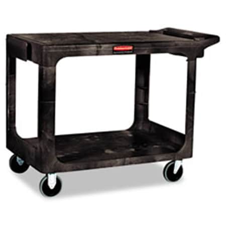 Rubbermaid Commercial 452500BK Flat Shelf Utility Cart- 2-Shelf- 500lbs- 26 X 44 X 33-1/3- Black